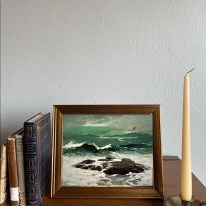 Vintage Gold Framed Style Ocean Landscape Print